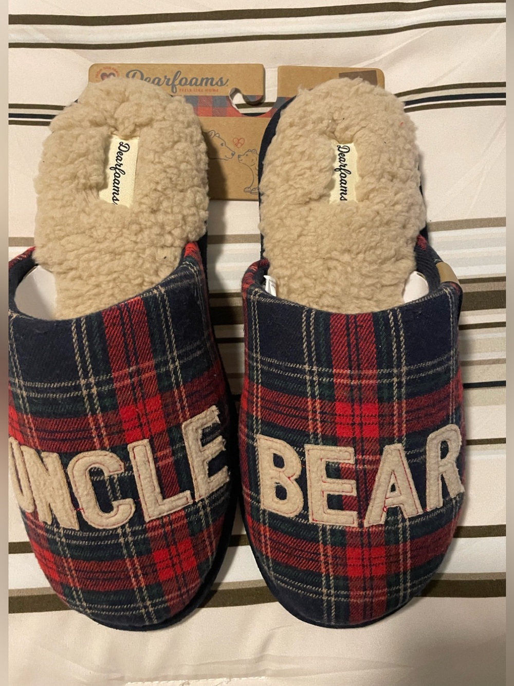 Dearfoams Uncle Bear Memory family Foam Slippers S 7 - 8 small